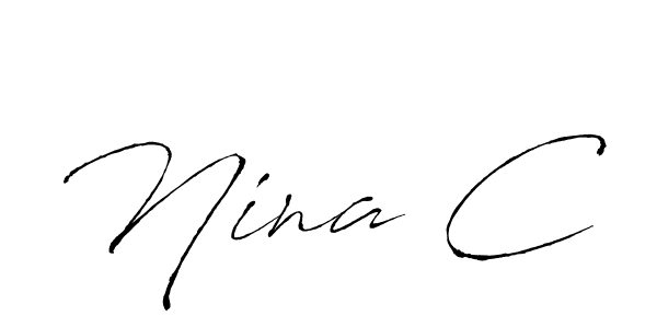 The best way (Antro_Vectra) to make a short signature is to pick only two or three words in your name. The name Nina C include a total of six letters. For converting this name. Nina C signature style 6 images and pictures png