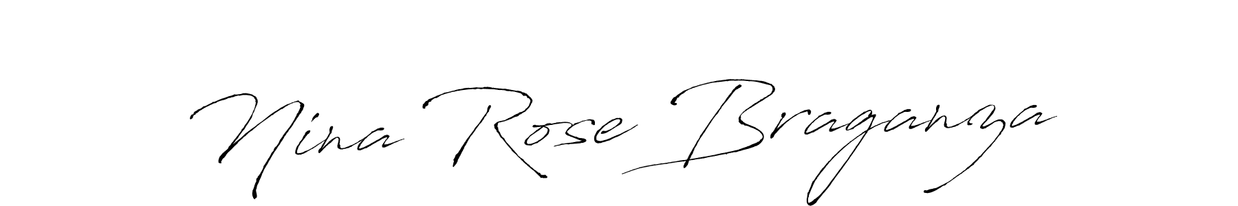 How to make Nina Rose Braganza name signature. Use Antro_Vectra style for creating short signs online. This is the latest handwritten sign. Nina Rose Braganza signature style 6 images and pictures png