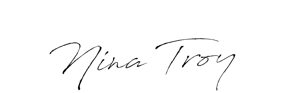 How to make Nina Troy name signature. Use Antro_Vectra style for creating short signs online. This is the latest handwritten sign. Nina Troy signature style 6 images and pictures png