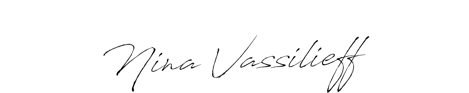 You should practise on your own different ways (Antro_Vectra) to write your name (Nina Vassilieff) in signature. don't let someone else do it for you. Nina Vassilieff signature style 6 images and pictures png