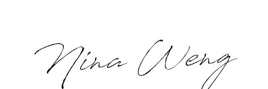 Make a beautiful signature design for name Nina Weng. With this signature (Antro_Vectra) style, you can create a handwritten signature for free. Nina Weng signature style 6 images and pictures png