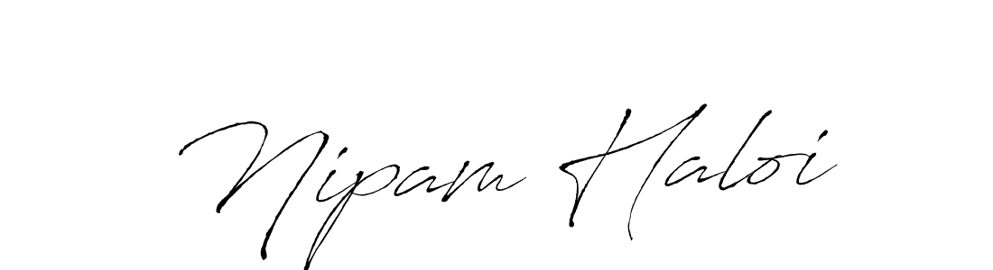How to make Nipam Haloi name signature. Use Antro_Vectra style for creating short signs online. This is the latest handwritten sign. Nipam Haloi signature style 6 images and pictures png