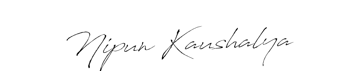 How to make Nipun Kaushalya name signature. Use Antro_Vectra style for creating short signs online. This is the latest handwritten sign. Nipun Kaushalya signature style 6 images and pictures png