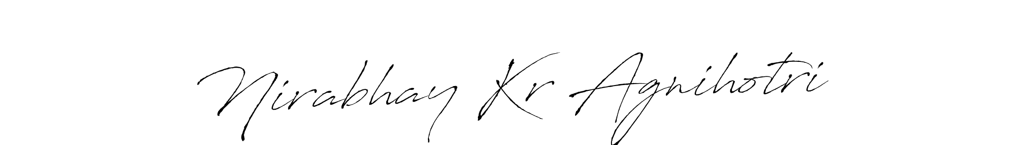 Create a beautiful signature design for name Nirabhay Kr Agnihotri. With this signature (Antro_Vectra) fonts, you can make a handwritten signature for free. Nirabhay Kr Agnihotri signature style 6 images and pictures png