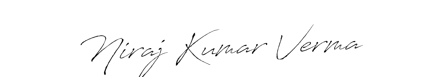 How to make Niraj Kumar Verma name signature. Use Antro_Vectra style for creating short signs online. This is the latest handwritten sign. Niraj Kumar Verma signature style 6 images and pictures png