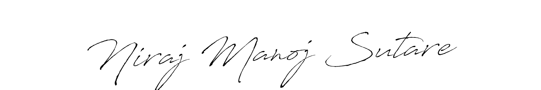 How to make Niraj Manoj Sutare signature? Antro_Vectra is a professional autograph style. Create handwritten signature for Niraj Manoj Sutare name. Niraj Manoj Sutare signature style 6 images and pictures png