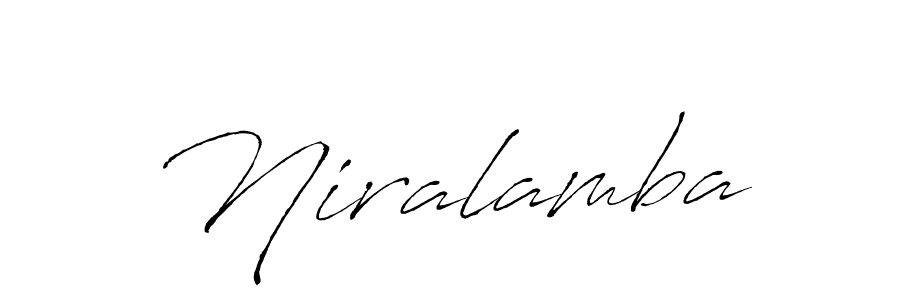 Use a signature maker to create a handwritten signature online. With this signature software, you can design (Antro_Vectra) your own signature for name Niralamba. Niralamba signature style 6 images and pictures png