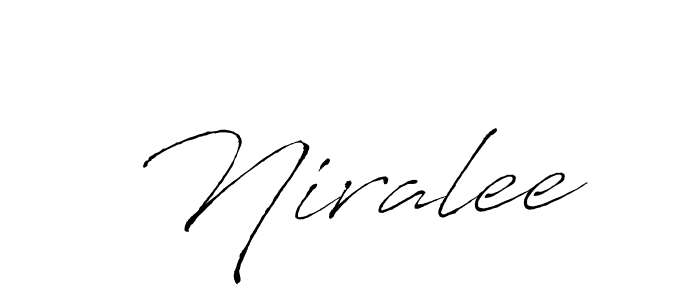 Design your own signature with our free online signature maker. With this signature software, you can create a handwritten (Antro_Vectra) signature for name Niralee. Niralee signature style 6 images and pictures png