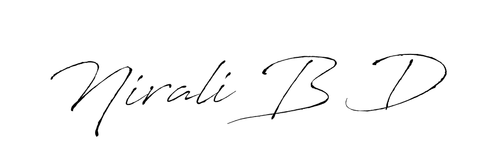 It looks lik you need a new signature style for name Nirali B D. Design unique handwritten (Antro_Vectra) signature with our free signature maker in just a few clicks. Nirali B D signature style 6 images and pictures png