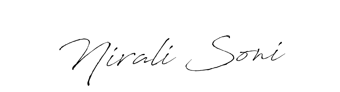 The best way (Antro_Vectra) to make a short signature is to pick only two or three words in your name. The name Nirali Soni include a total of six letters. For converting this name. Nirali Soni signature style 6 images and pictures png