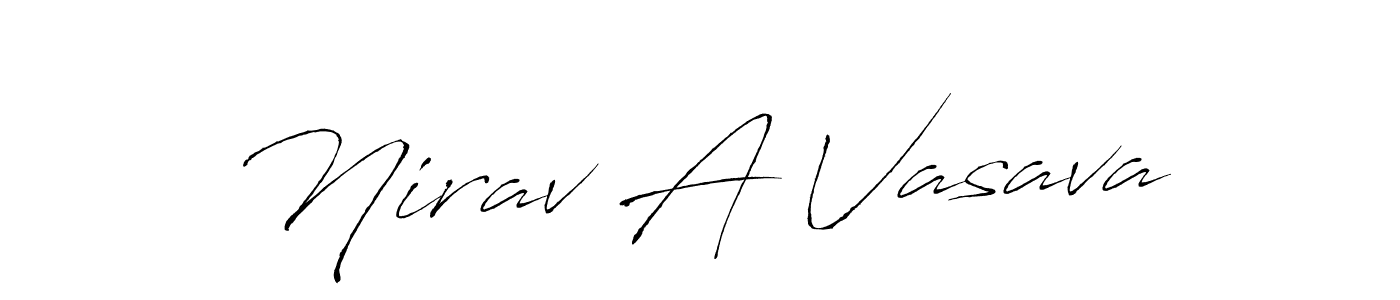 Nirav A Vasava stylish signature style. Best Handwritten Sign (Antro_Vectra) for my name. Handwritten Signature Collection Ideas for my name Nirav A Vasava. Nirav A Vasava signature style 6 images and pictures png