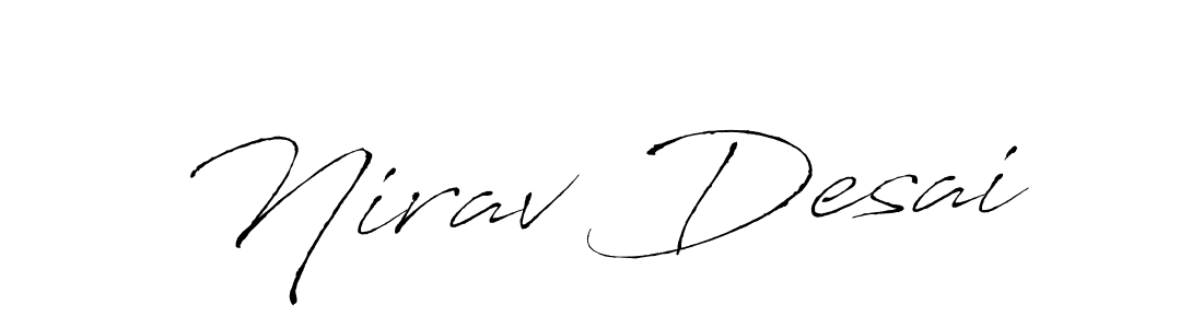 Make a beautiful signature design for name Nirav Desai. With this signature (Antro_Vectra) style, you can create a handwritten signature for free. Nirav Desai signature style 6 images and pictures png