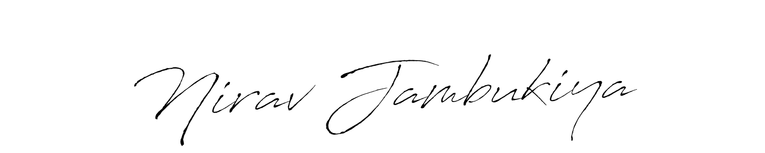 Design your own signature with our free online signature maker. With this signature software, you can create a handwritten (Antro_Vectra) signature for name Nirav Jambukiya. Nirav Jambukiya signature style 6 images and pictures png