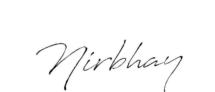 Make a beautiful signature design for name Nirbhay. With this signature (Antro_Vectra) style, you can create a handwritten signature for free. Nirbhay signature style 6 images and pictures png