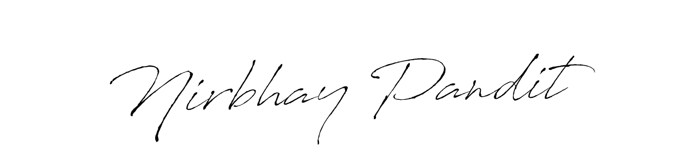 You can use this online signature creator to create a handwritten signature for the name Nirbhay Pandit. This is the best online autograph maker. Nirbhay Pandit signature style 6 images and pictures png