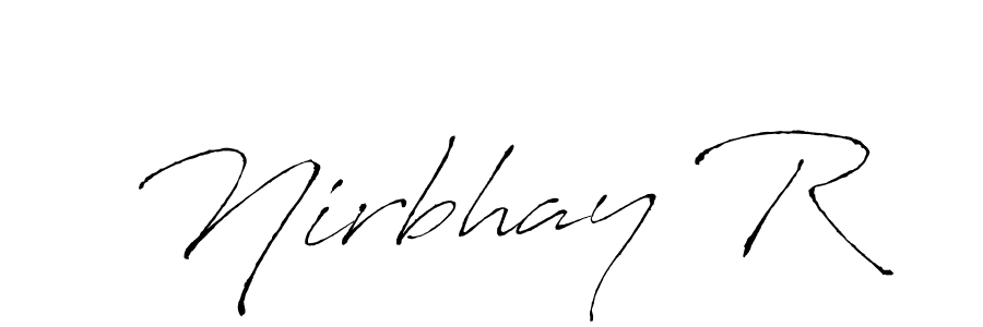 You can use this online signature creator to create a handwritten signature for the name Nirbhay R. This is the best online autograph maker. Nirbhay R signature style 6 images and pictures png
