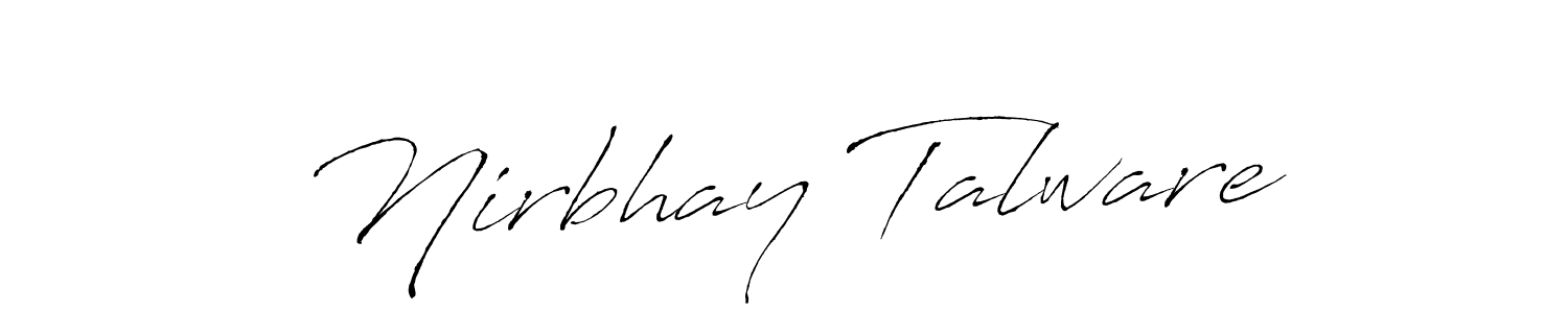 The best way (Antro_Vectra) to make a short signature is to pick only two or three words in your name. The name Nirbhay Talware include a total of six letters. For converting this name. Nirbhay Talware signature style 6 images and pictures png