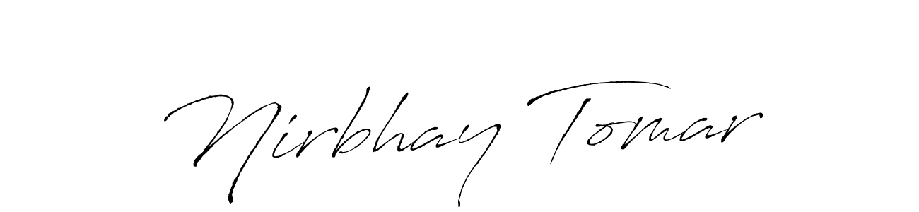 You can use this online signature creator to create a handwritten signature for the name Nirbhay Tomar. This is the best online autograph maker. Nirbhay Tomar signature style 6 images and pictures png