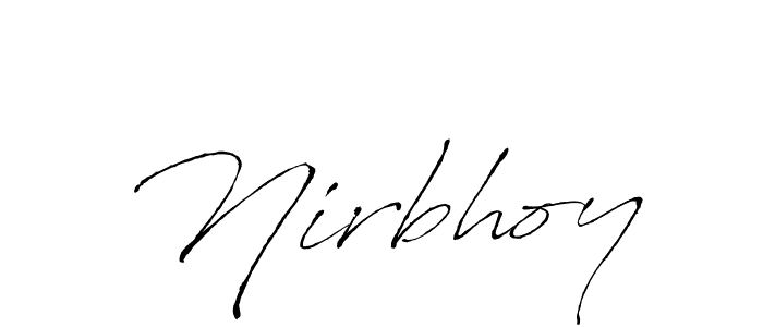 The best way (Antro_Vectra) to make a short signature is to pick only two or three words in your name. The name Nirbhoy include a total of six letters. For converting this name. Nirbhoy signature style 6 images and pictures png