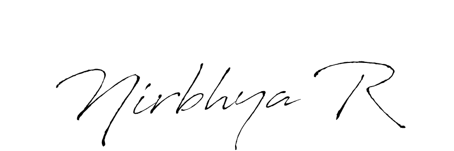 Make a beautiful signature design for name Nirbhya R. With this signature (Antro_Vectra) style, you can create a handwritten signature for free. Nirbhya R signature style 6 images and pictures png