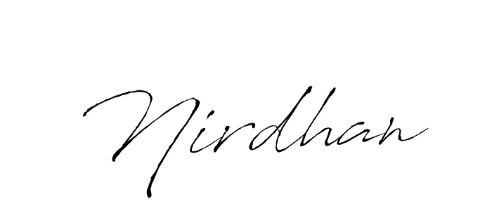 Use a signature maker to create a handwritten signature online. With this signature software, you can design (Antro_Vectra) your own signature for name Nirdhan. Nirdhan signature style 6 images and pictures png