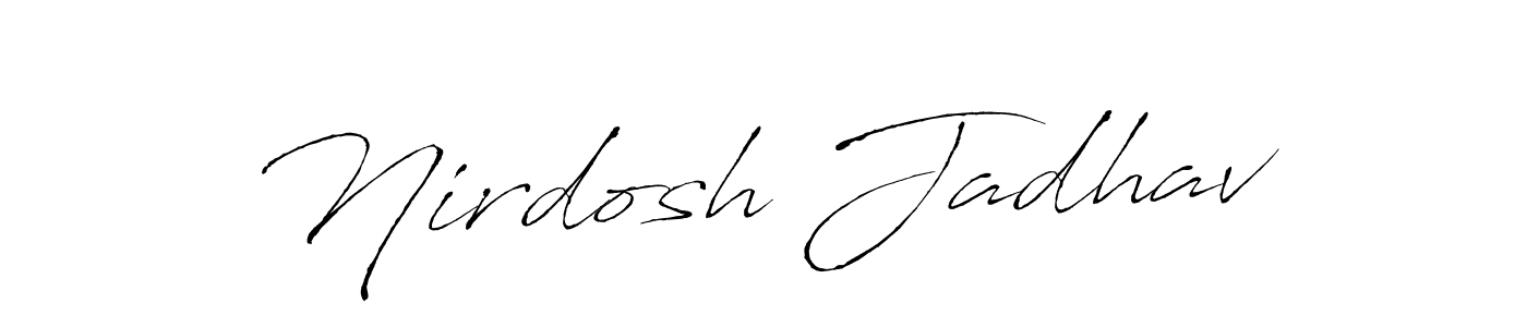 Antro_Vectra is a professional signature style that is perfect for those who want to add a touch of class to their signature. It is also a great choice for those who want to make their signature more unique. Get Nirdosh Jadhav name to fancy signature for free. Nirdosh Jadhav signature style 6 images and pictures png