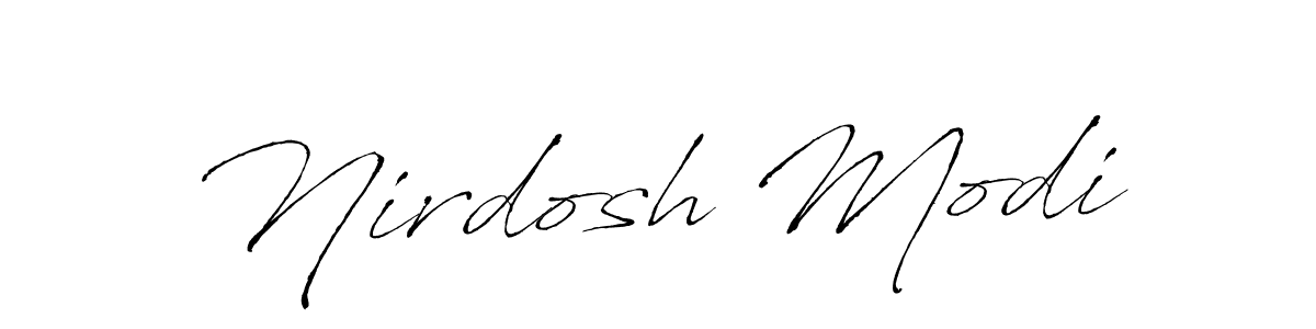 Also You can easily find your signature by using the search form. We will create Nirdosh Modi name handwritten signature images for you free of cost using Antro_Vectra sign style. Nirdosh Modi signature style 6 images and pictures png