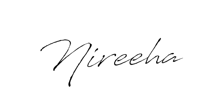 How to make Nireeha name signature. Use Antro_Vectra style for creating short signs online. This is the latest handwritten sign. Nireeha signature style 6 images and pictures png