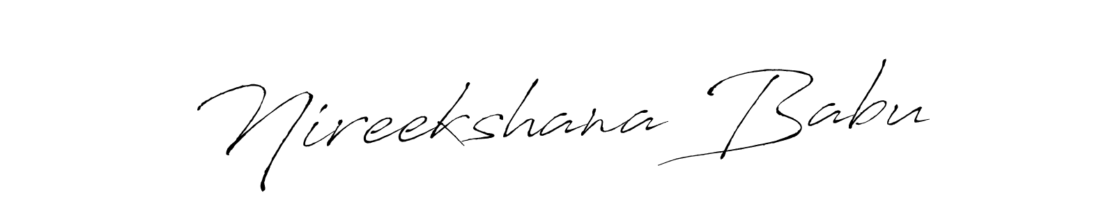 It looks lik you need a new signature style for name Nireekshana Babu. Design unique handwritten (Antro_Vectra) signature with our free signature maker in just a few clicks. Nireekshana Babu signature style 6 images and pictures png