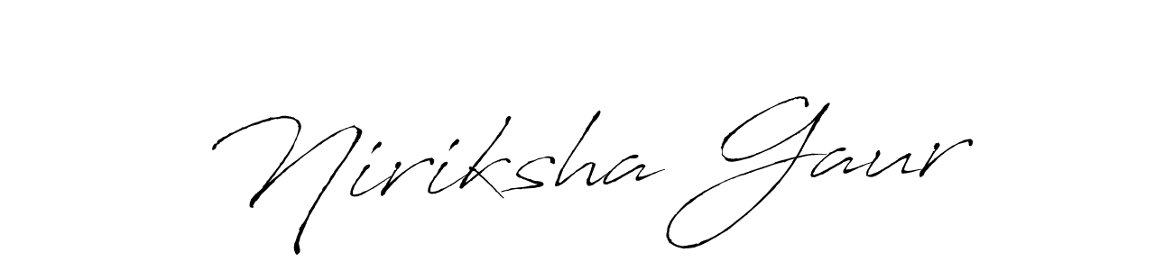 Niriksha Gaur stylish signature style. Best Handwritten Sign (Antro_Vectra) for my name. Handwritten Signature Collection Ideas for my name Niriksha Gaur. Niriksha Gaur signature style 6 images and pictures png