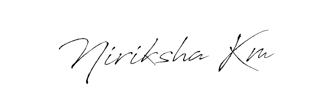 Make a beautiful signature design for name Niriksha Km. With this signature (Antro_Vectra) style, you can create a handwritten signature for free. Niriksha Km signature style 6 images and pictures png