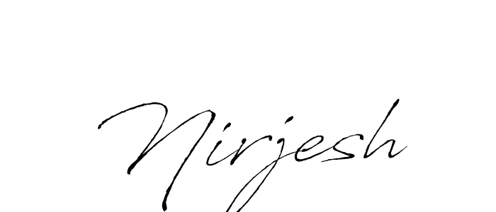 Use a signature maker to create a handwritten signature online. With this signature software, you can design (Antro_Vectra) your own signature for name Nirjesh. Nirjesh signature style 6 images and pictures png