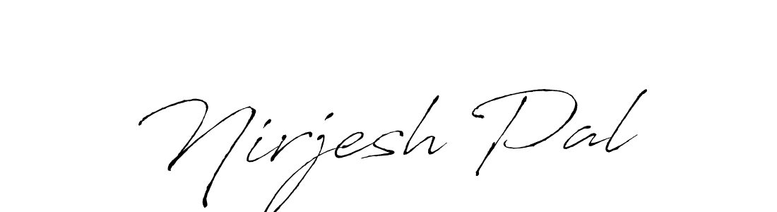 How to make Nirjesh Pal name signature. Use Antro_Vectra style for creating short signs online. This is the latest handwritten sign. Nirjesh Pal signature style 6 images and pictures png