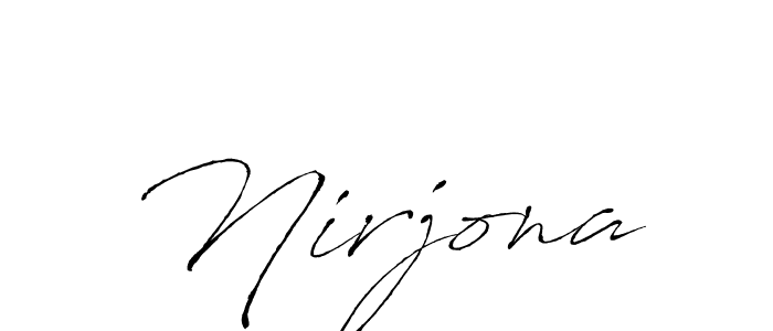 Make a beautiful signature design for name Nirjona. With this signature (Antro_Vectra) style, you can create a handwritten signature for free. Nirjona signature style 6 images and pictures png