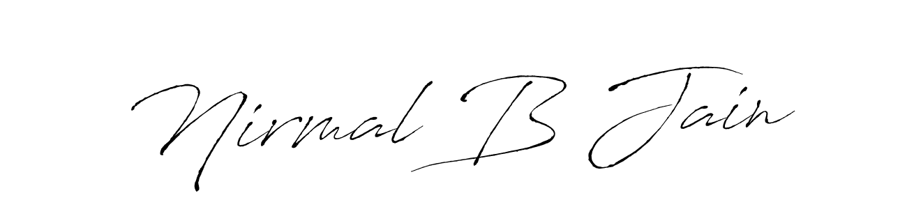 The best way (Antro_Vectra) to make a short signature is to pick only two or three words in your name. The name Nirmal B Jain include a total of six letters. For converting this name. Nirmal B Jain signature style 6 images and pictures png