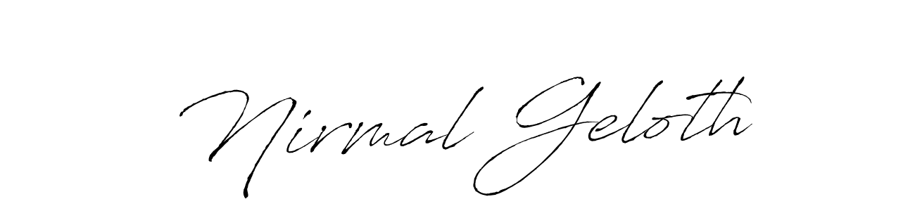 You should practise on your own different ways (Antro_Vectra) to write your name (Nirmal Geloth) in signature. don't let someone else do it for you. Nirmal Geloth signature style 6 images and pictures png
