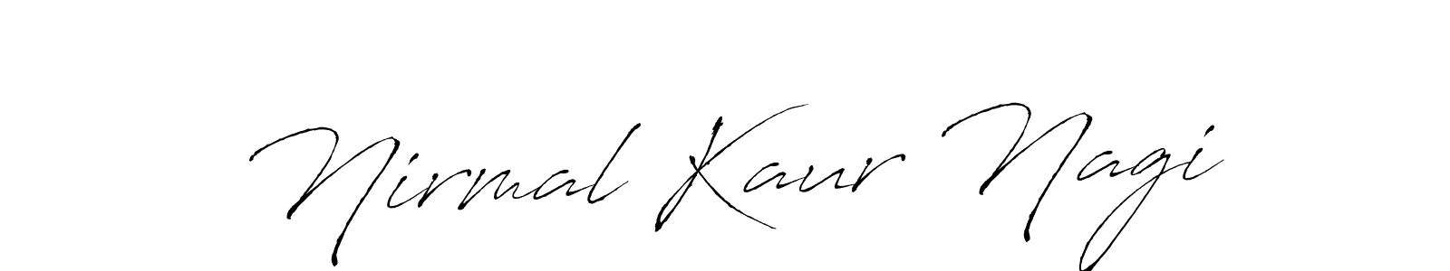 Antro_Vectra is a professional signature style that is perfect for those who want to add a touch of class to their signature. It is also a great choice for those who want to make their signature more unique. Get Nirmal Kaur Nagi name to fancy signature for free. Nirmal Kaur Nagi signature style 6 images and pictures png