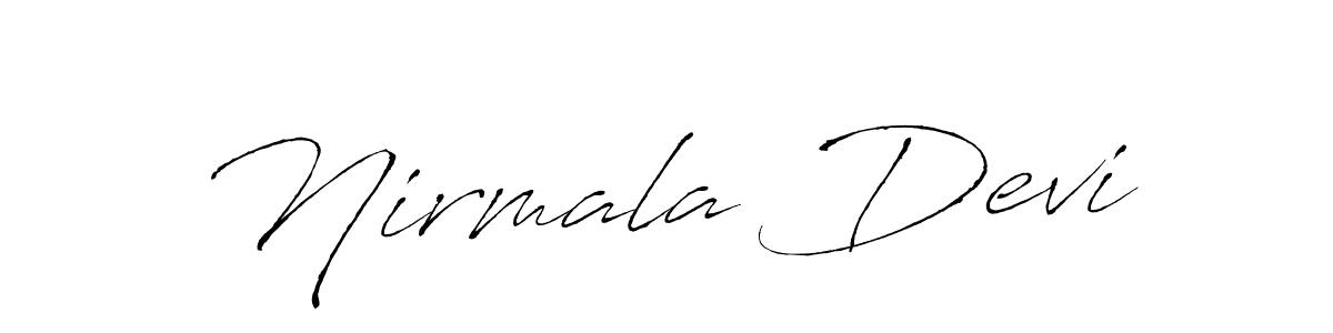 Make a beautiful signature design for name Nirmala Devi. With this signature (Antro_Vectra) style, you can create a handwritten signature for free. Nirmala Devi signature style 6 images and pictures png