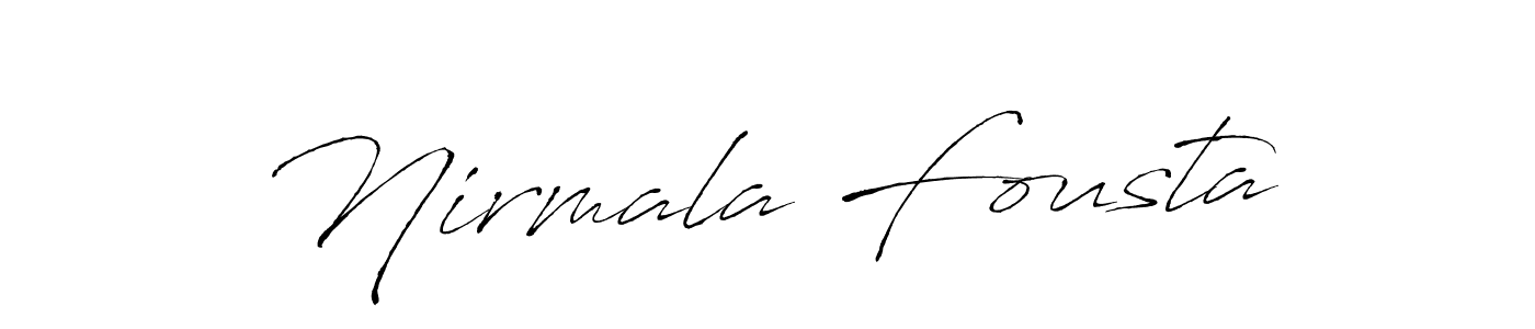 This is the best signature style for the Nirmala Fousta name. Also you like these signature font (Antro_Vectra). Mix name signature. Nirmala Fousta signature style 6 images and pictures png
