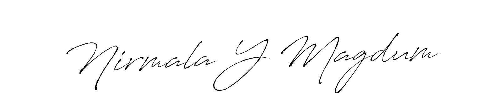 Also You can easily find your signature by using the search form. We will create Nirmala Y Magdum name handwritten signature images for you free of cost using Antro_Vectra sign style. Nirmala Y Magdum signature style 6 images and pictures png