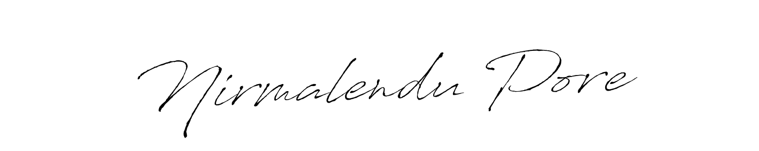 Nirmalendu Pore stylish signature style. Best Handwritten Sign (Antro_Vectra) for my name. Handwritten Signature Collection Ideas for my name Nirmalendu Pore. Nirmalendu Pore signature style 6 images and pictures png