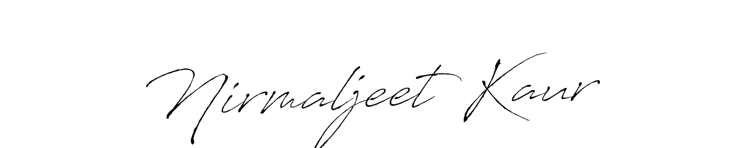 Design your own signature with our free online signature maker. With this signature software, you can create a handwritten (Antro_Vectra) signature for name Nirmaljeet Kaur. Nirmaljeet Kaur signature style 6 images and pictures png