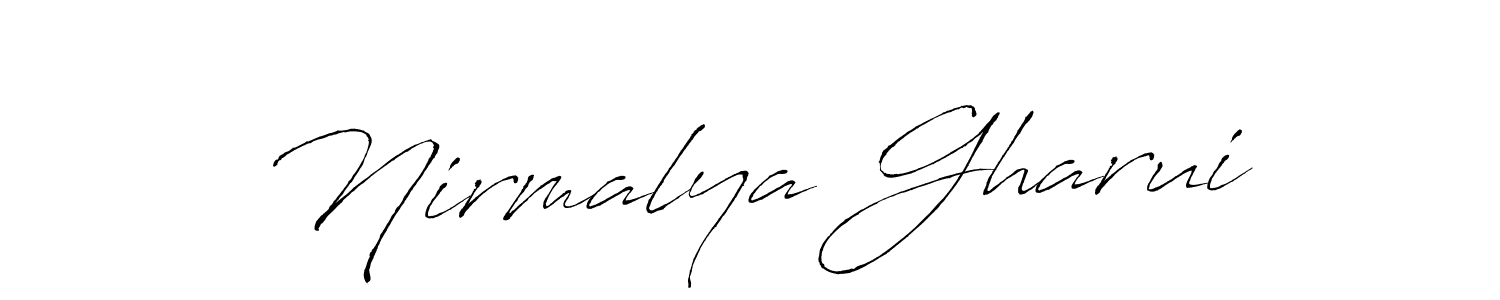 Also we have Nirmalya Gharui name is the best signature style. Create professional handwritten signature collection using Antro_Vectra autograph style. Nirmalya Gharui signature style 6 images and pictures png