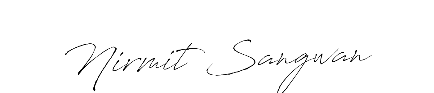 This is the best signature style for the Nirmit Sangwan name. Also you like these signature font (Antro_Vectra). Mix name signature. Nirmit Sangwan signature style 6 images and pictures png