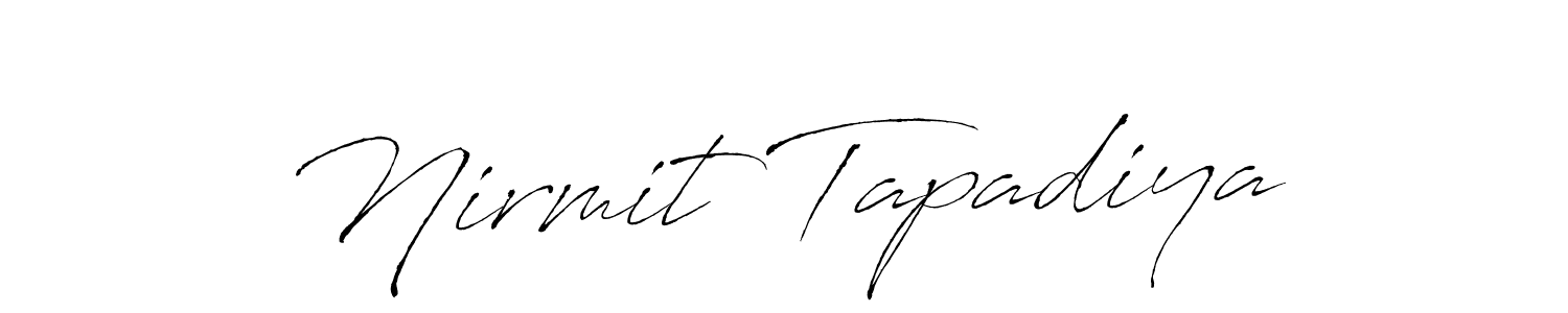 You can use this online signature creator to create a handwritten signature for the name Nirmit Tapadiya. This is the best online autograph maker. Nirmit Tapadiya signature style 6 images and pictures png