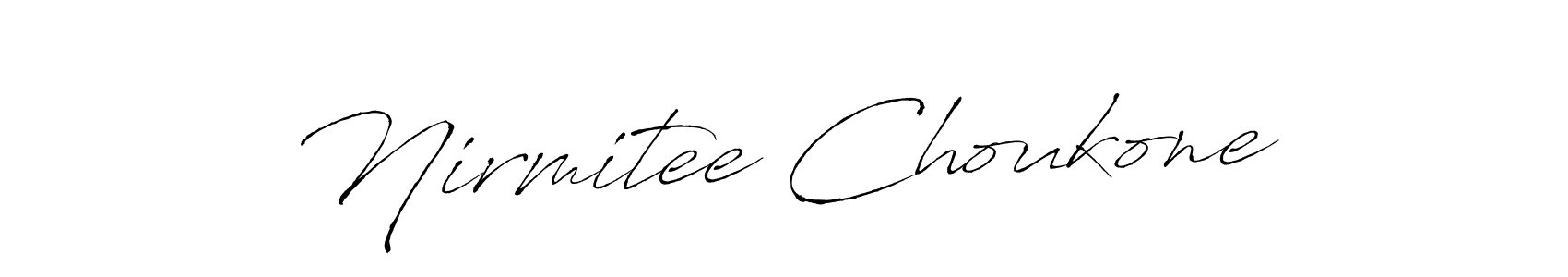 Make a beautiful signature design for name Nirmitee Choukone. With this signature (Antro_Vectra) style, you can create a handwritten signature for free. Nirmitee Choukone signature style 6 images and pictures png