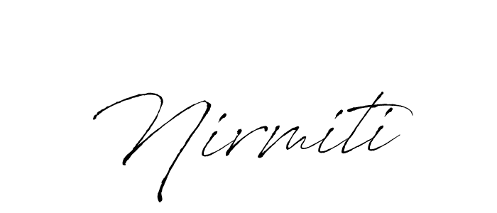 How to make Nirmiti signature? Antro_Vectra is a professional autograph style. Create handwritten signature for Nirmiti name. Nirmiti signature style 6 images and pictures png