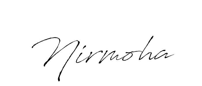 Antro_Vectra is a professional signature style that is perfect for those who want to add a touch of class to their signature. It is also a great choice for those who want to make their signature more unique. Get Nirmoha name to fancy signature for free. Nirmoha signature style 6 images and pictures png