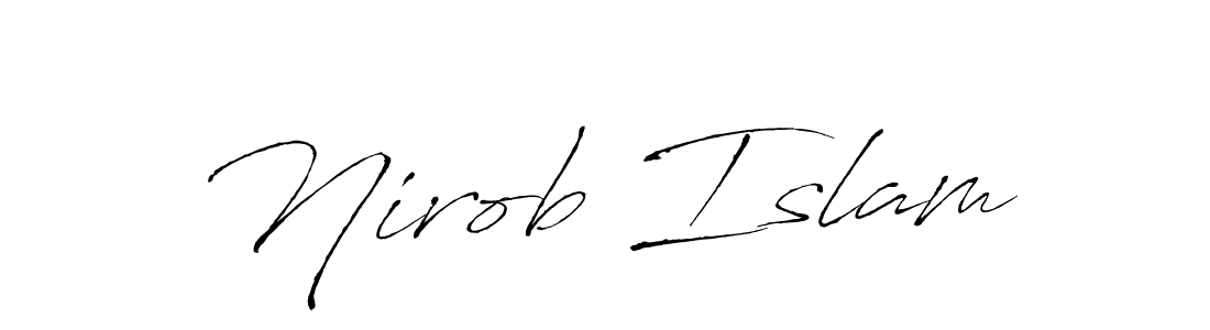 How to make Nirob Islam name signature. Use Antro_Vectra style for creating short signs online. This is the latest handwritten sign. Nirob Islam signature style 6 images and pictures png