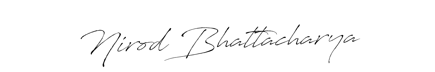 How to make Nirod Bhattacharya name signature. Use Antro_Vectra style for creating short signs online. This is the latest handwritten sign. Nirod Bhattacharya signature style 6 images and pictures png